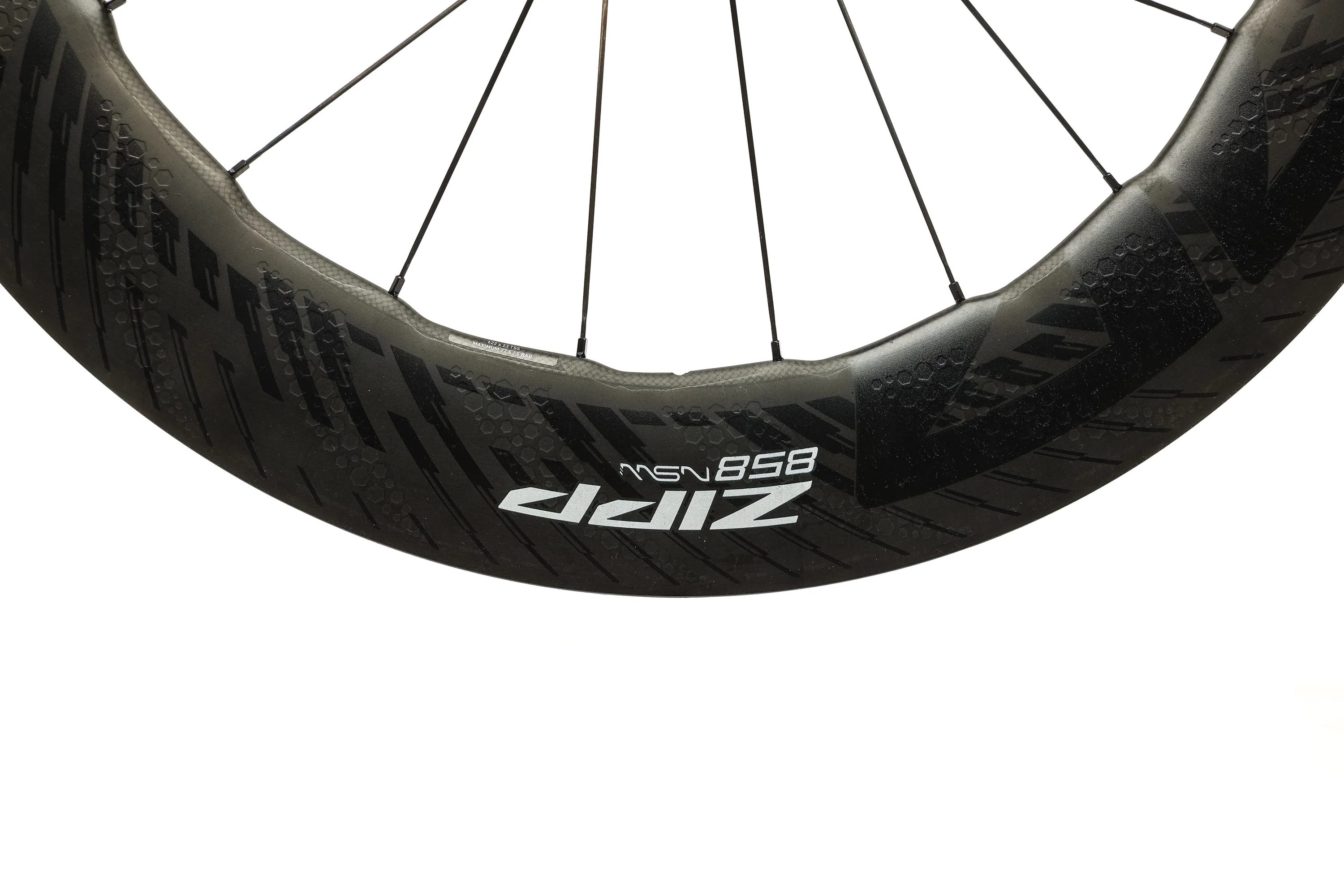 Zipp 858 NSW Carbon Tubeless 700c Front Wheel - Image 3