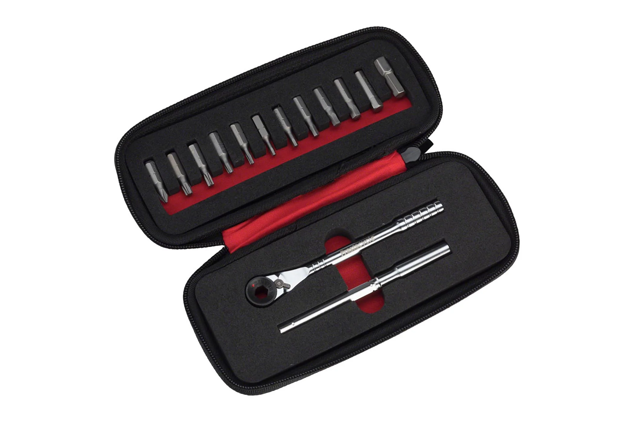Prestacycle T-Handle Ratchet Deluxe 3-Way Ratchet and T-Handle Tool Kit 12 Piece Bit Set - Image 2