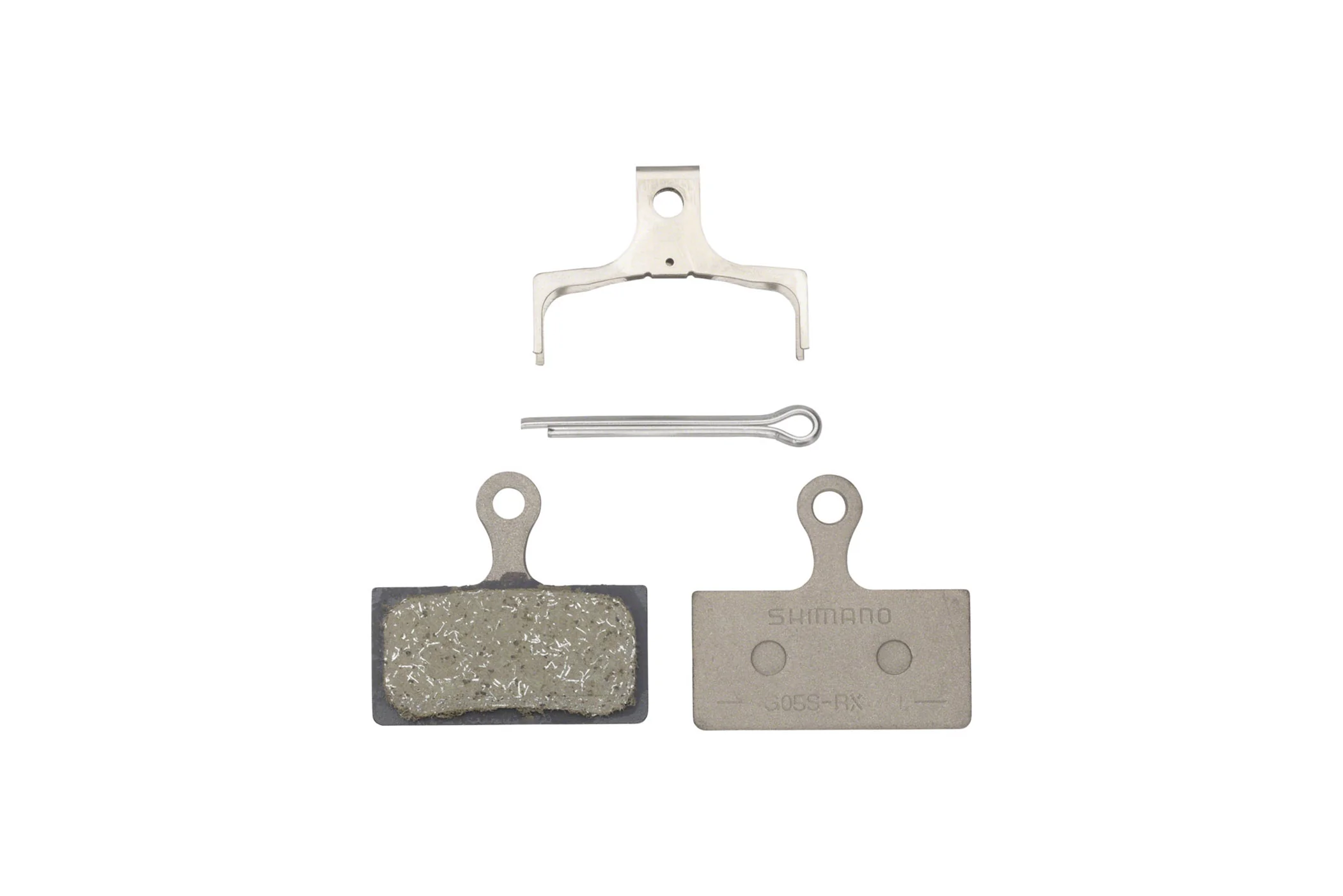 Shimano G05S-RX Disc Brake Pad and Spring - Resin Compound, Stainless Steel Back Plate, One Pair